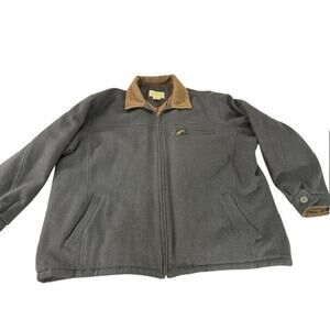 "ST.JOHN'S BAY" Vintage 80% Recycled Wool Zip Up Mens Coat Quilted Preppy Y2K